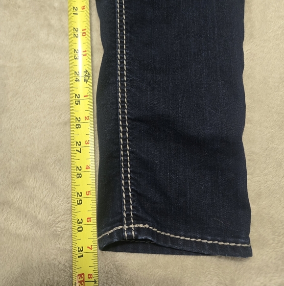 Silver Suki Mid Super Skinny Jeans Women's Deep Indigo Sz 31x31 Western Bohemian - Picture 6 of 10